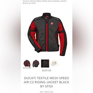 Ducati/Spidi Textile Mesh Speed Air C2 Riding Jacket - Black and Red